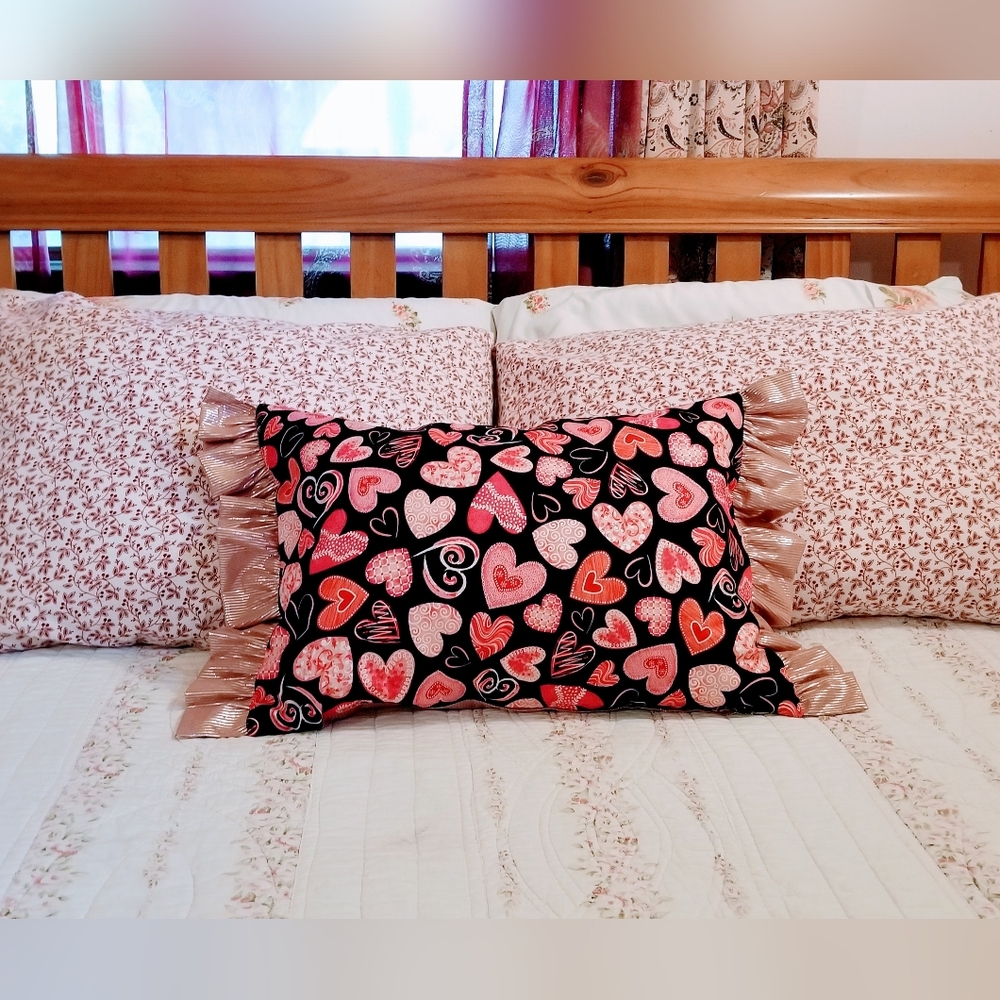 Valentine's Pink Hearts Decorative Pillow